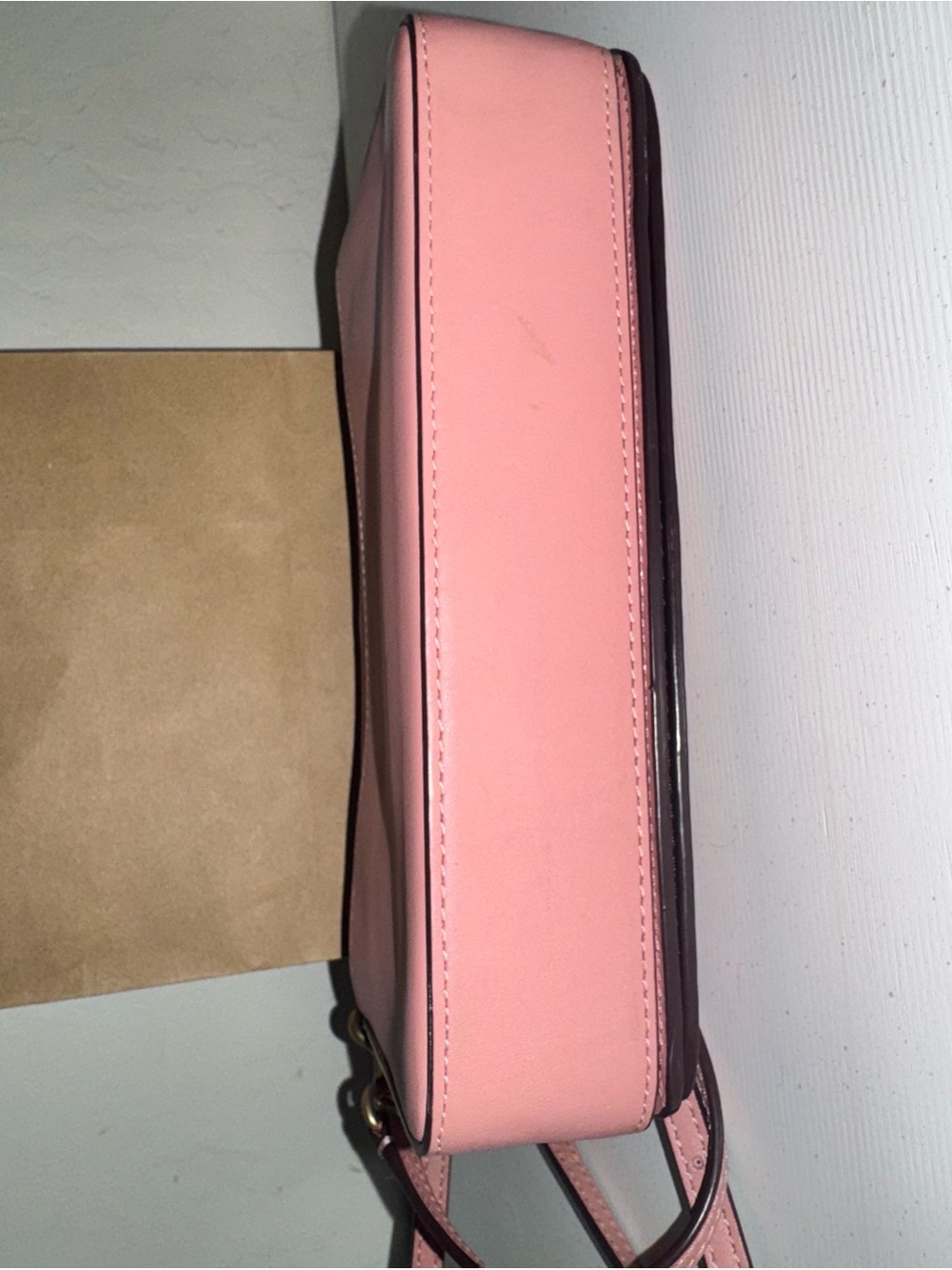 Coach 1941 Dinky Glove tanned Leather Crossbody bag Pink & Oxblood 2018 - 37296 - Picture 15 of 16